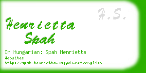 henrietta spah business card